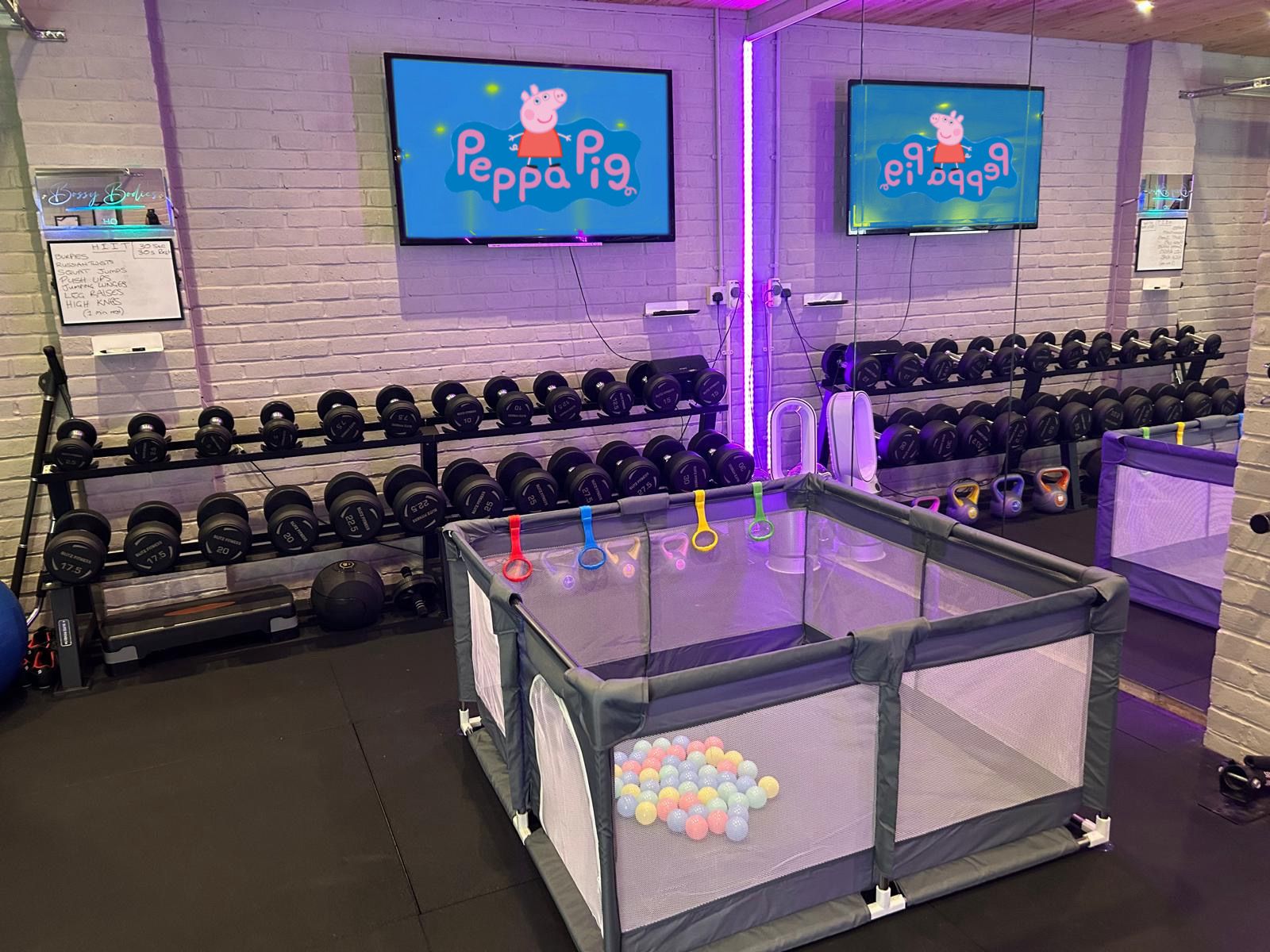 Mum training with baby